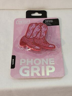 Micase phone grip pink cowboy boots NIP